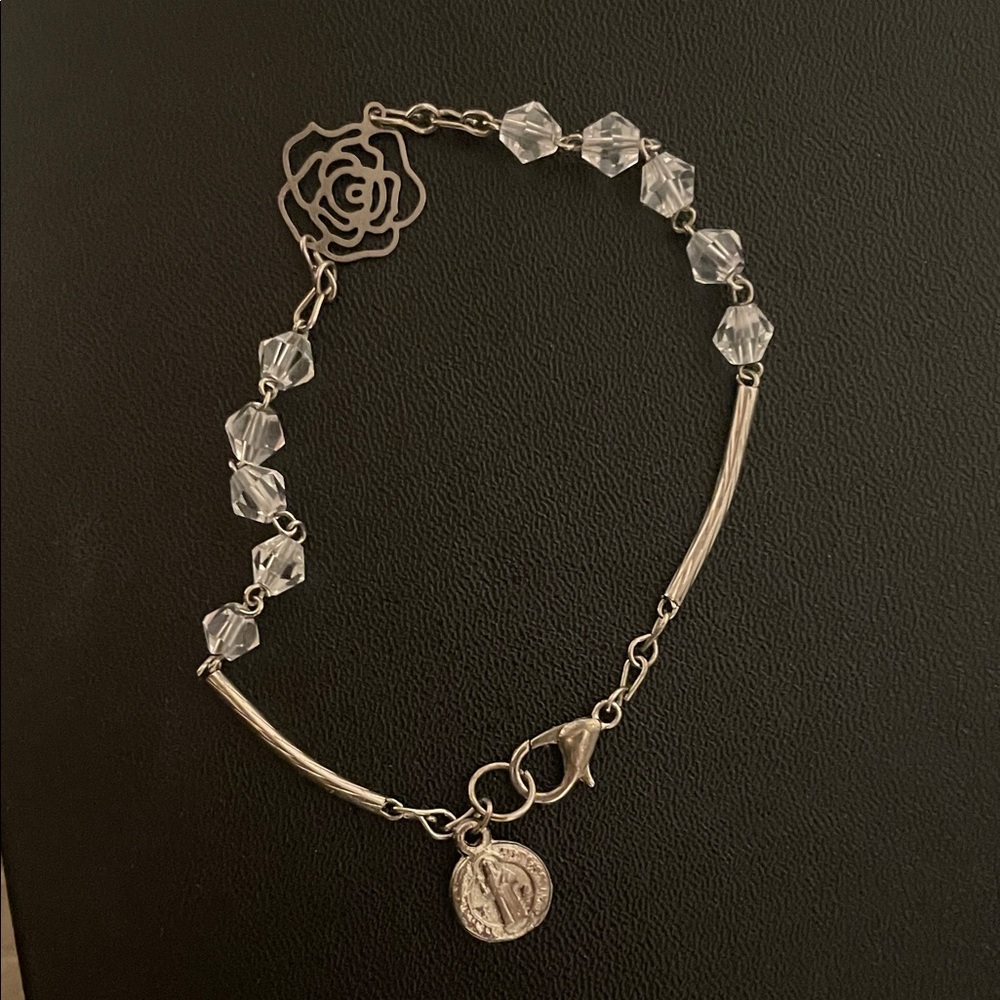 Chic Silver and Clear Crystal Bracelet